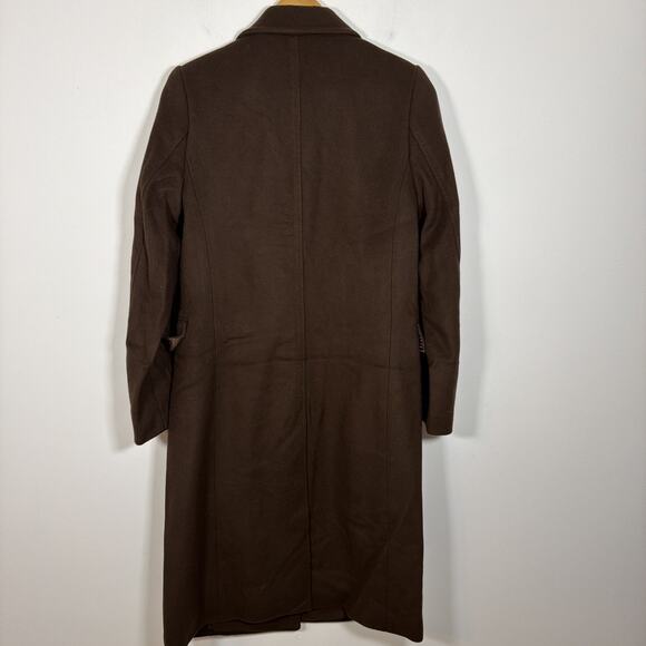 Quince Italian Wool Double-Breasted Over Dress Coat Dark Chocolate Small Jacket - Picture 11 of 12